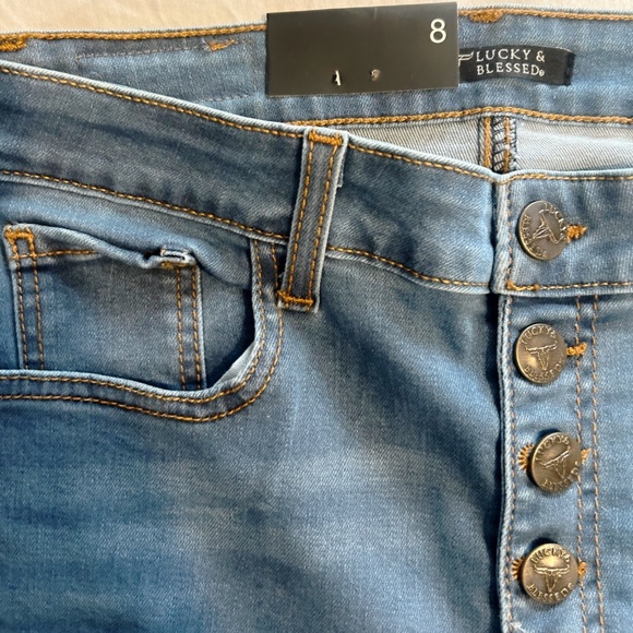 Lucky & Blessed Distressed Bell-Bottom Jeans *NWT* - Picture 4 of 10